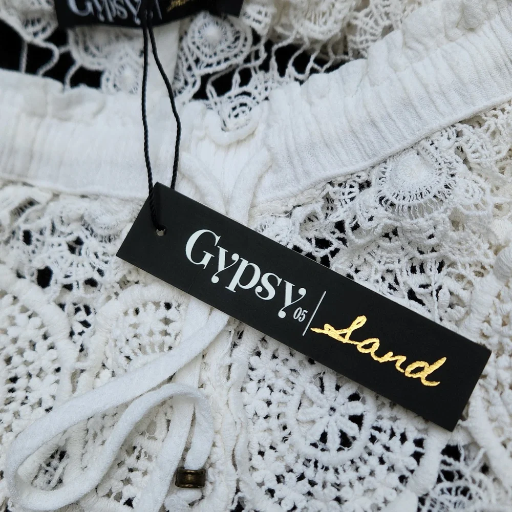 **HP** Nwt Gypsy 05 Sand Mantar Crochet Swim Cover Up Pants - Picture 13 of 14